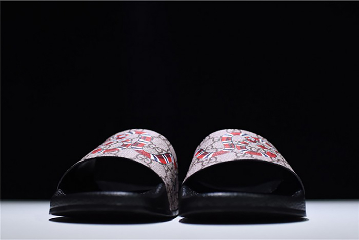 GUCCI Leather SLIDE SANDAL with SNAKE