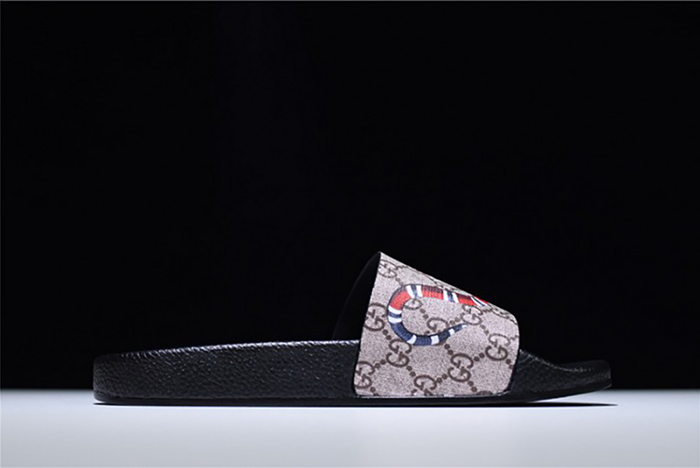 GUCCI Leather SLIDE SANDAL with SNAKE