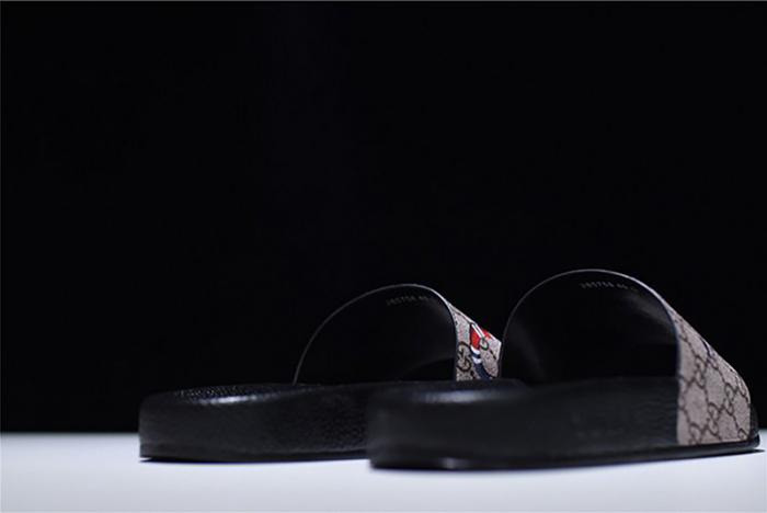 GUCCI Leather SLIDE SANDAL with SNAKE