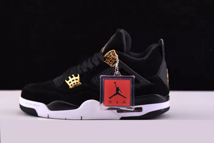 Air Jordan 4 Royalty Black/Metallic Gold-White mens 308497-032
