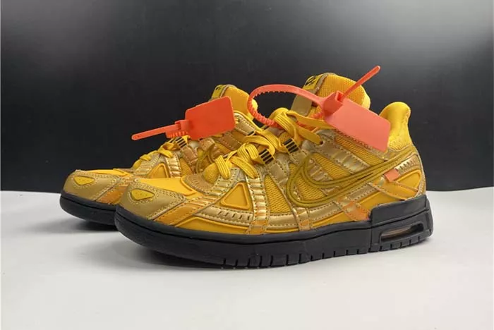 OFF-WHITE x Nike Air Rubber Dunk “University Gold” CU6015-100