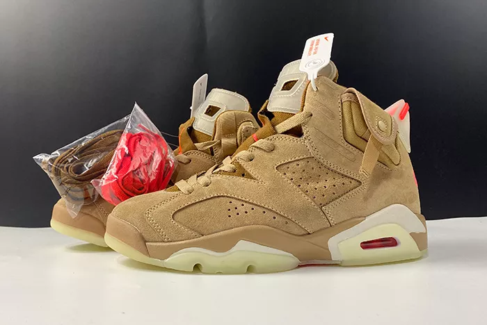 Travis Scott x Air Jordan 6 SP British Khaki / Bright Crimson-Sail DH0690 200